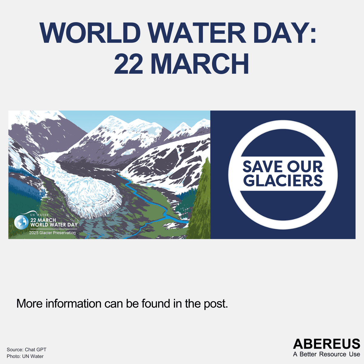 The logo of the WWD 2025 shows a melting glacier and the call to action "save our glaciers"