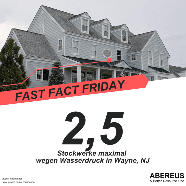 Ein 2,5 stöckiges Holzhaus in der USA. Das ist auch die maximale Höhe in Wayne, NJ, da sonst der Wasserdruck nicht gehalten werden kann