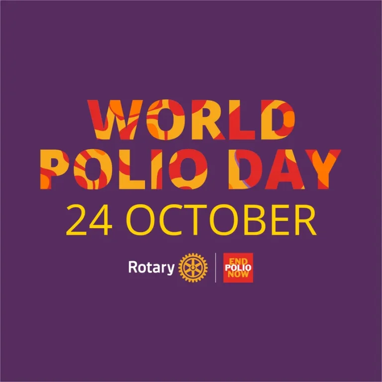 Auf dem Bild steht WORLD POLIO DAY am 24 Oktober, also Welt Polio Tag.