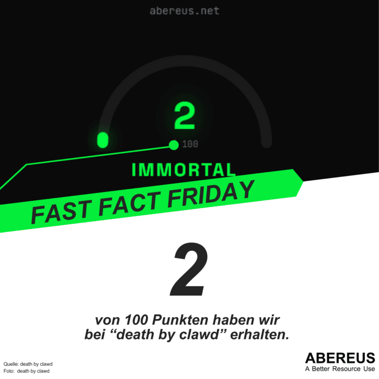 Auf dem Bild ist ein Screenshot mit 2 von 100 zu erkennen. Darunter steht IMMORTAL. Darunter steht noch, dass wir diese Punktzahl bei "death by clawd" erhalten haben.